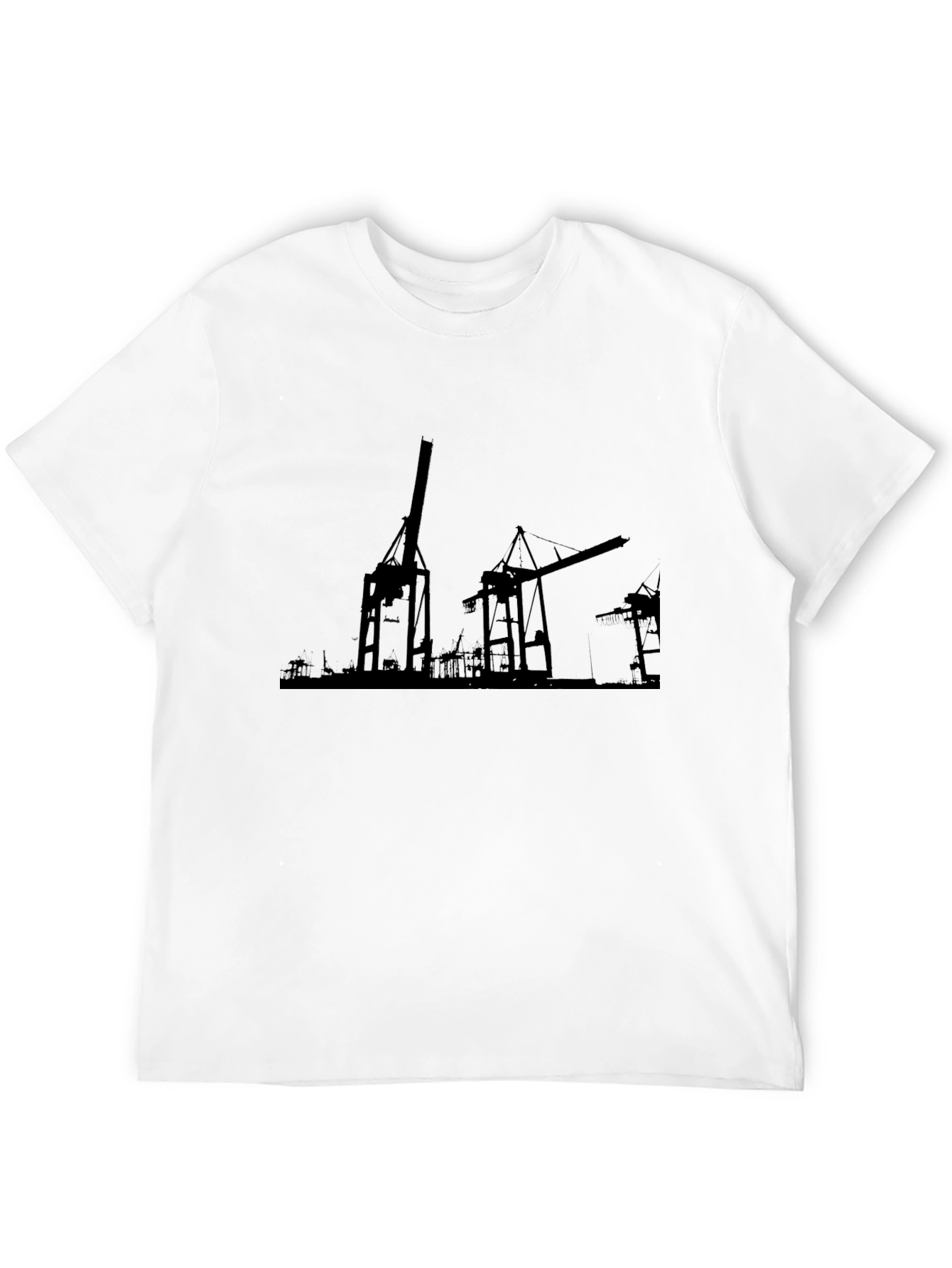 Urban Silhouette Tee - Harbour Cranes Black Graphic T-Shirt