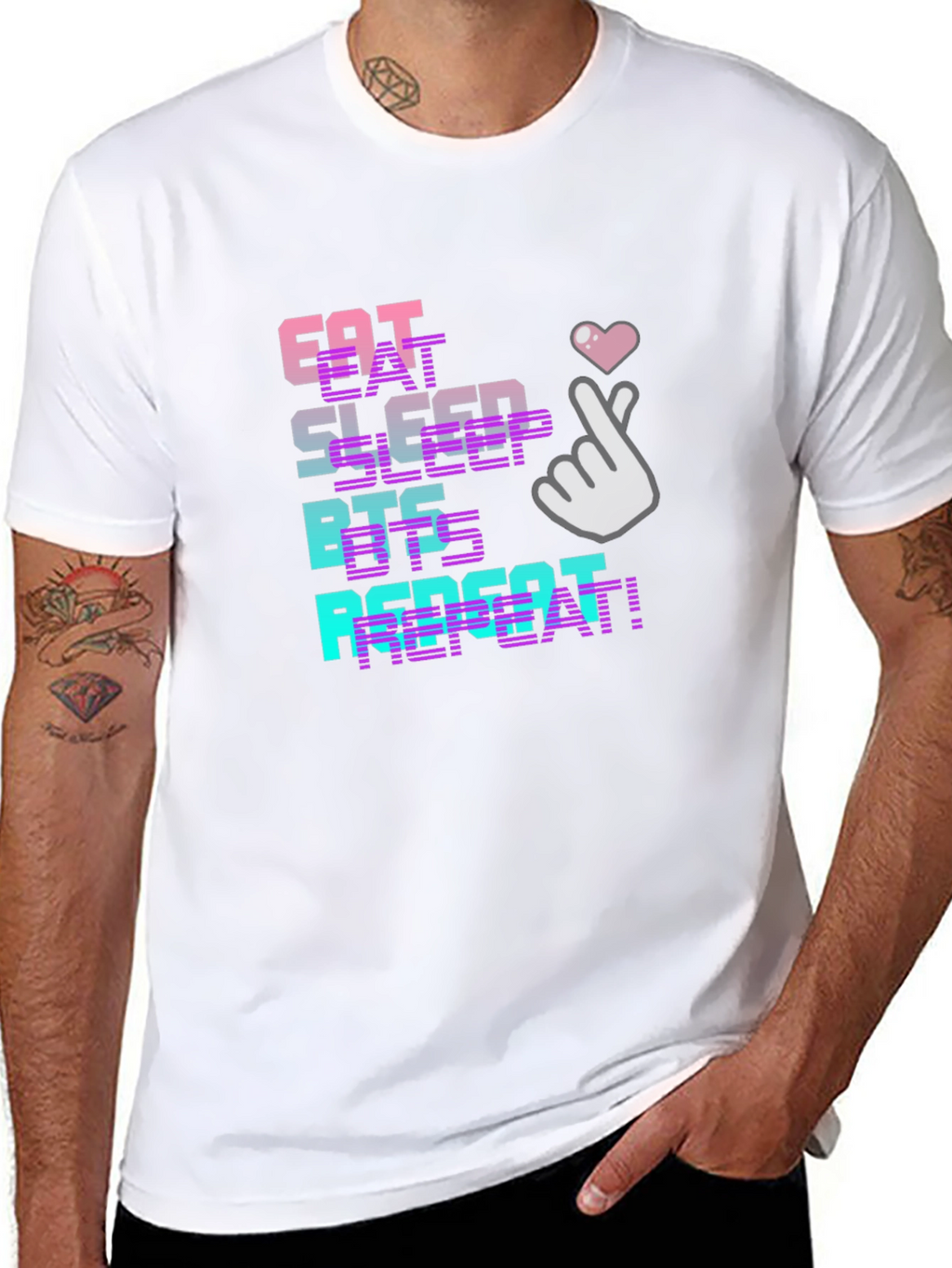 Eat Sleep BTS Repeat Graphic T-Shirt