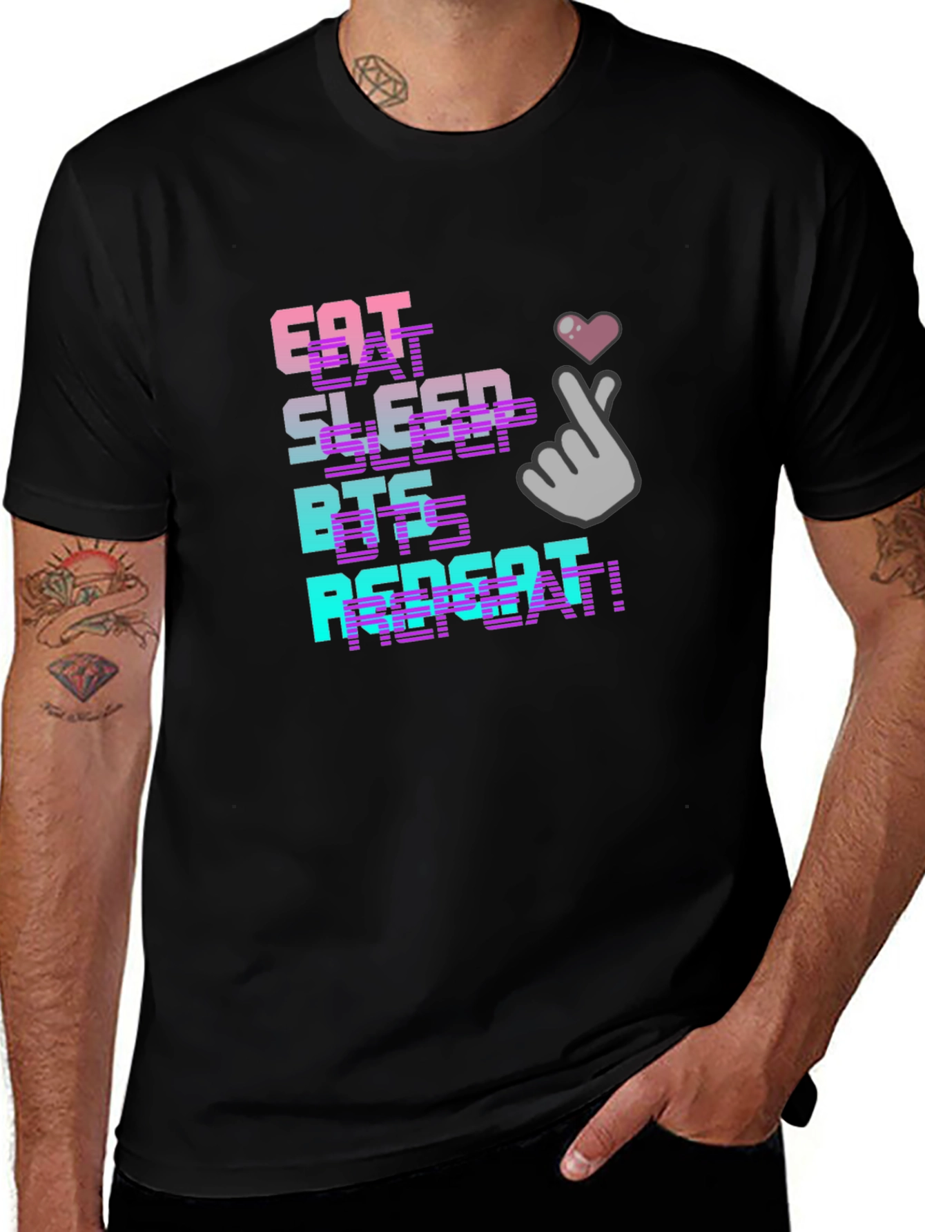 Eat Sleep BTS Repeat Graphic T-Shirt