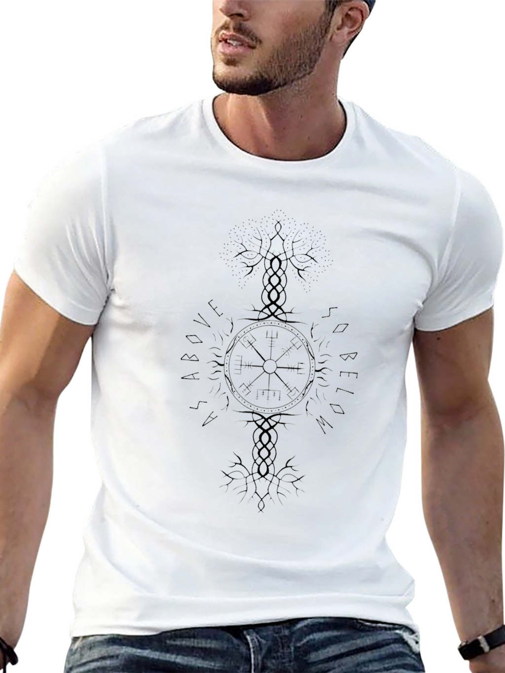 Yggdrasil Vegvisir T-Shirt - Viking Compass