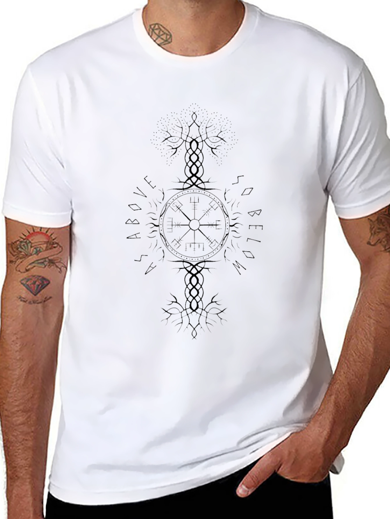 Yggdrasil Vegvisir T-Shirt - Viking Compass