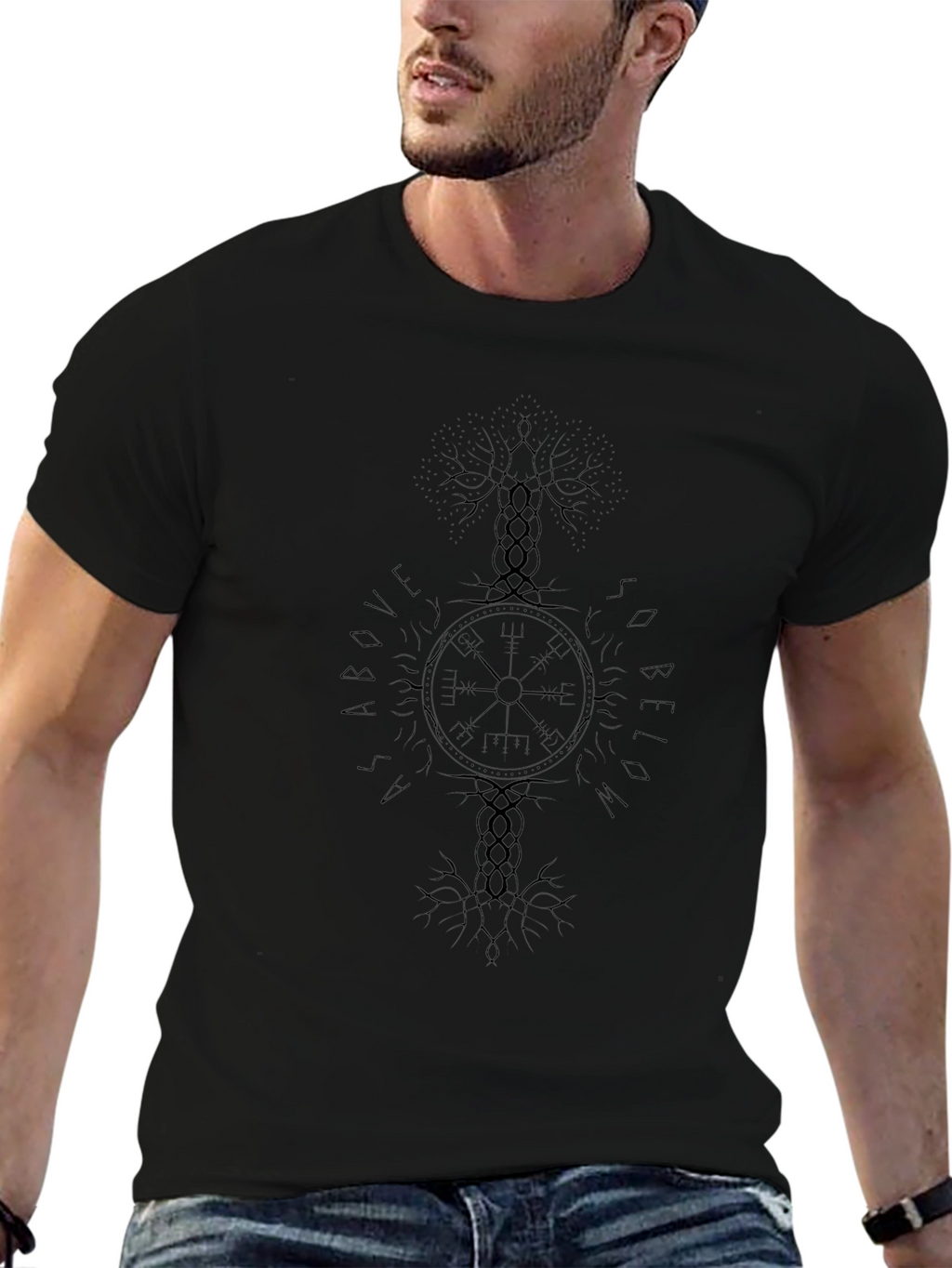 Yggdrasil Vegvisir T-Shirt - Viking Compass