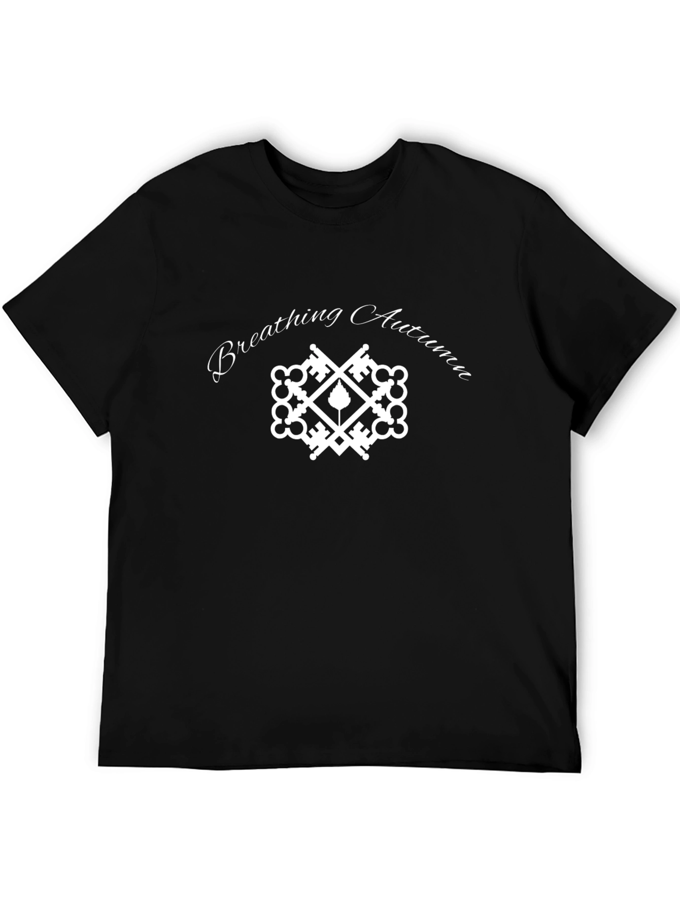 Breathing Autumn Black T-Shirt - Unique Design