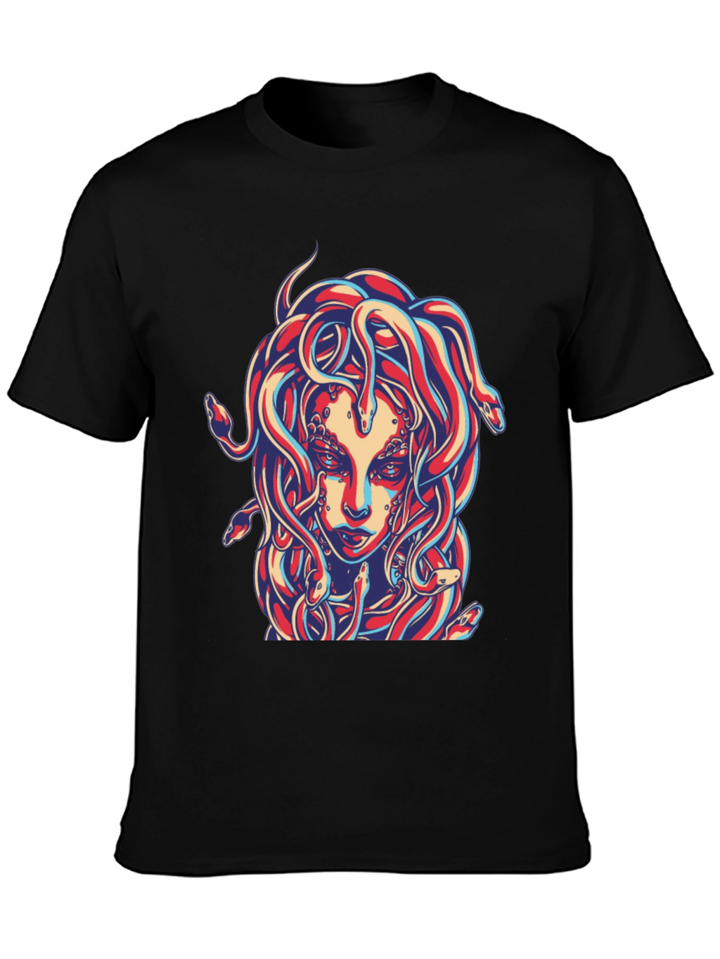 Medusa Graphic Print Black T-Shirt