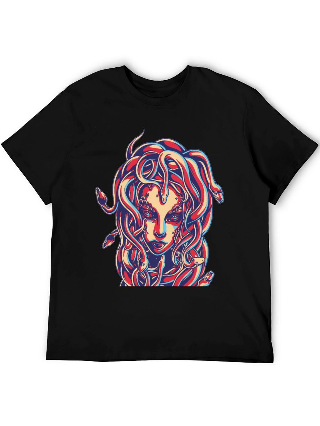 Medusa Graphic Print Black T-Shirt