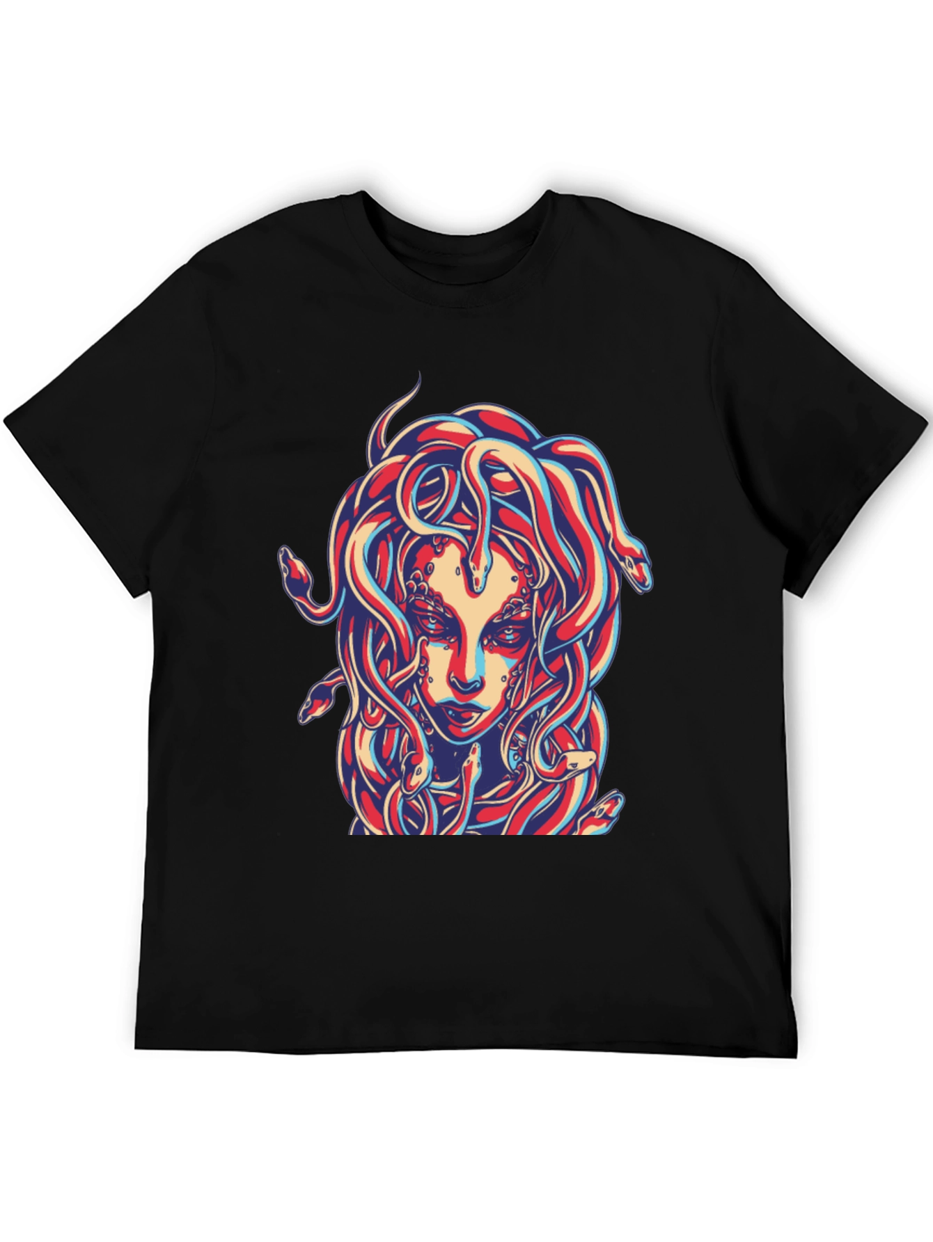 Medusa Graphic Print Black T-Shirt