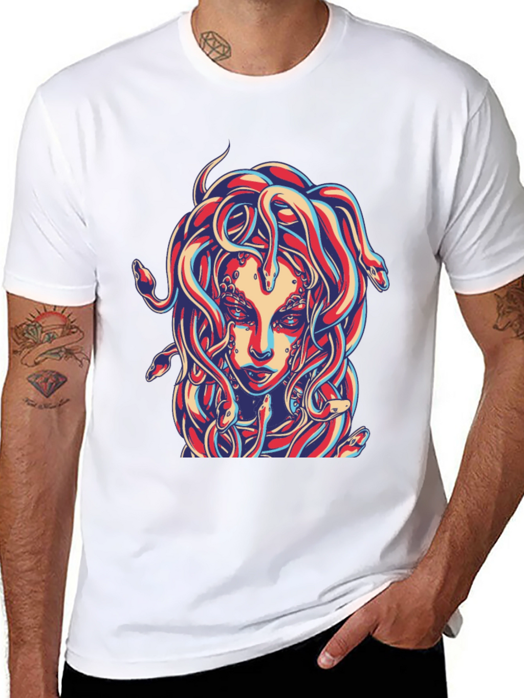 Medusa Graphic Print Black T-Shirt