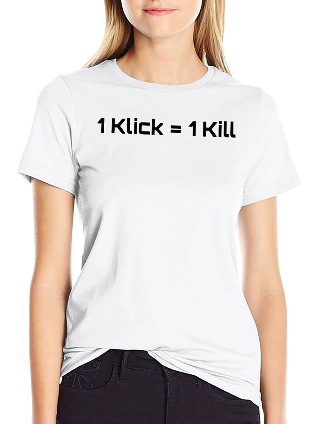 1 Klick = 1 Kill Black Graphic T-Shirt