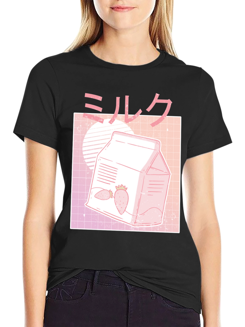 Strawberry Milk Graphic Tee - Vaporwave Aesthetic