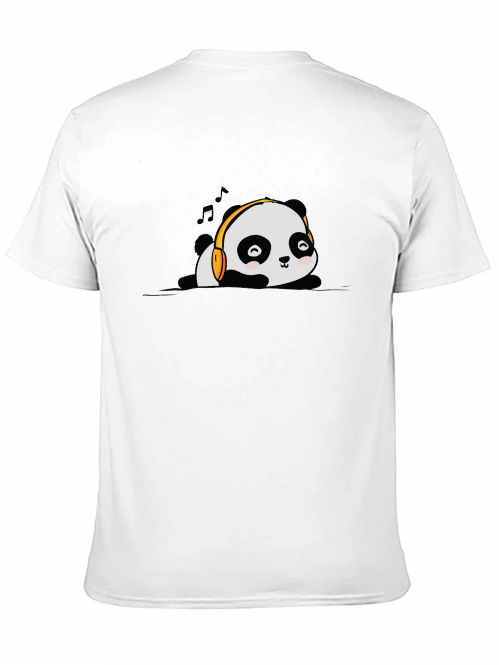 Cute Panda Music Lover Black T-Shirt