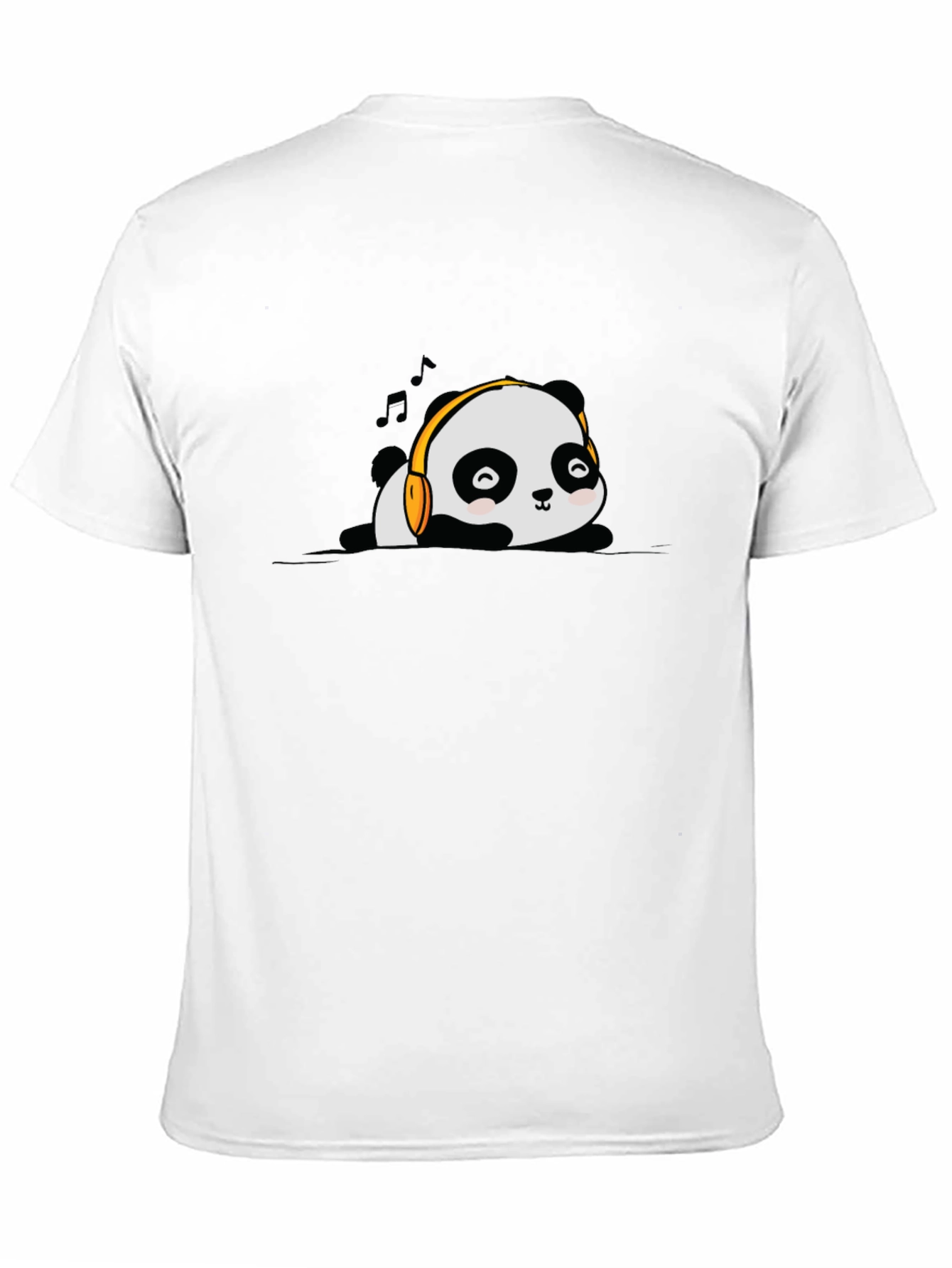 Cute Panda Music Lover Black T-Shirt