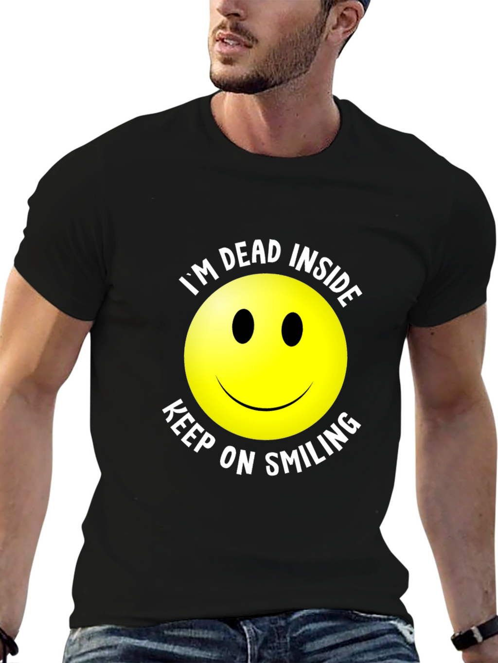 Im Dead Inside Smiley Face Graphic T-Shirt