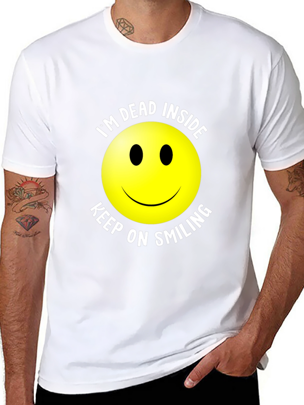 Im Dead Inside Smiley Face Graphic T-Shirt