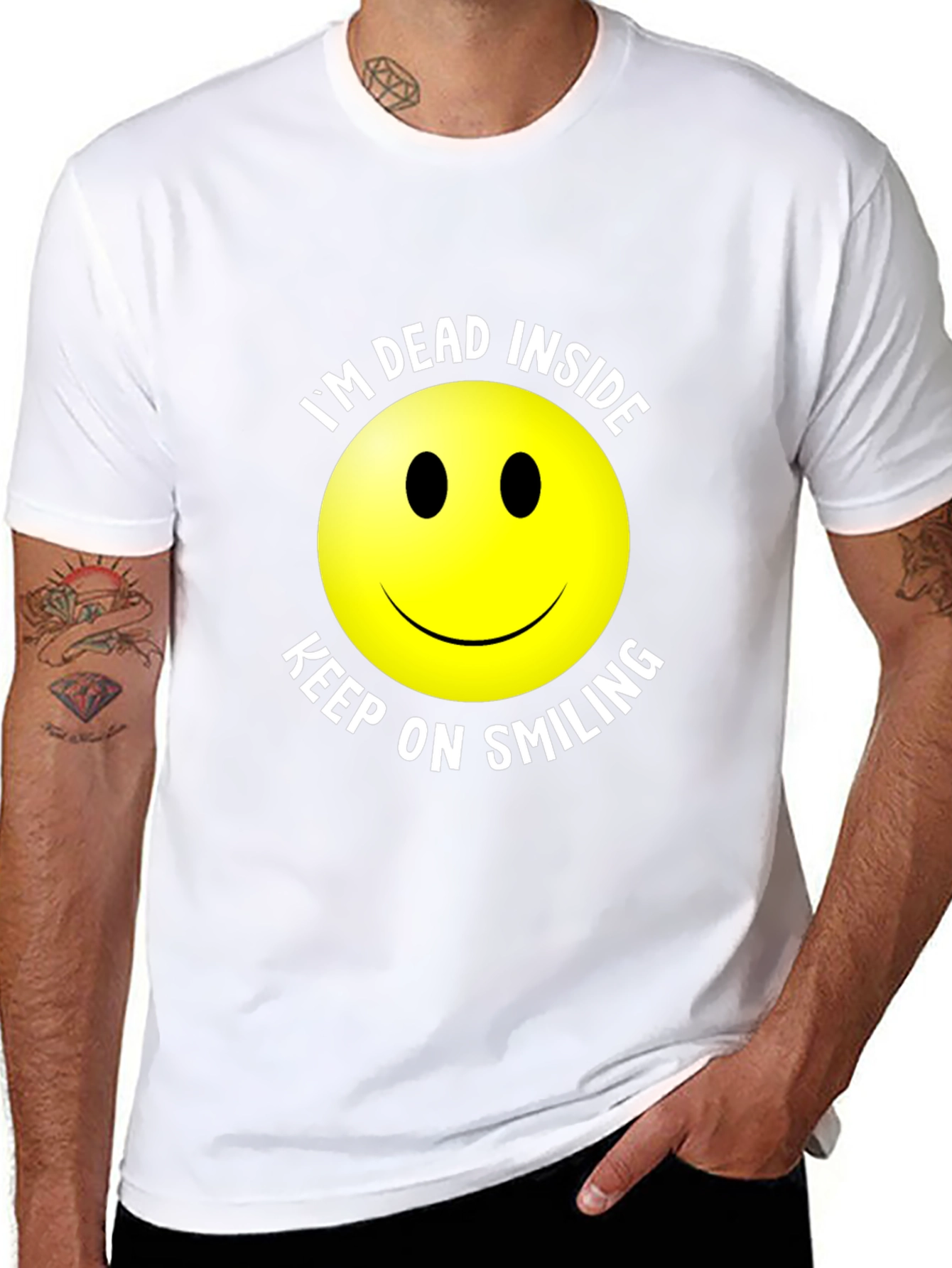 Im Dead Inside Smiley Face Graphic T-Shirt