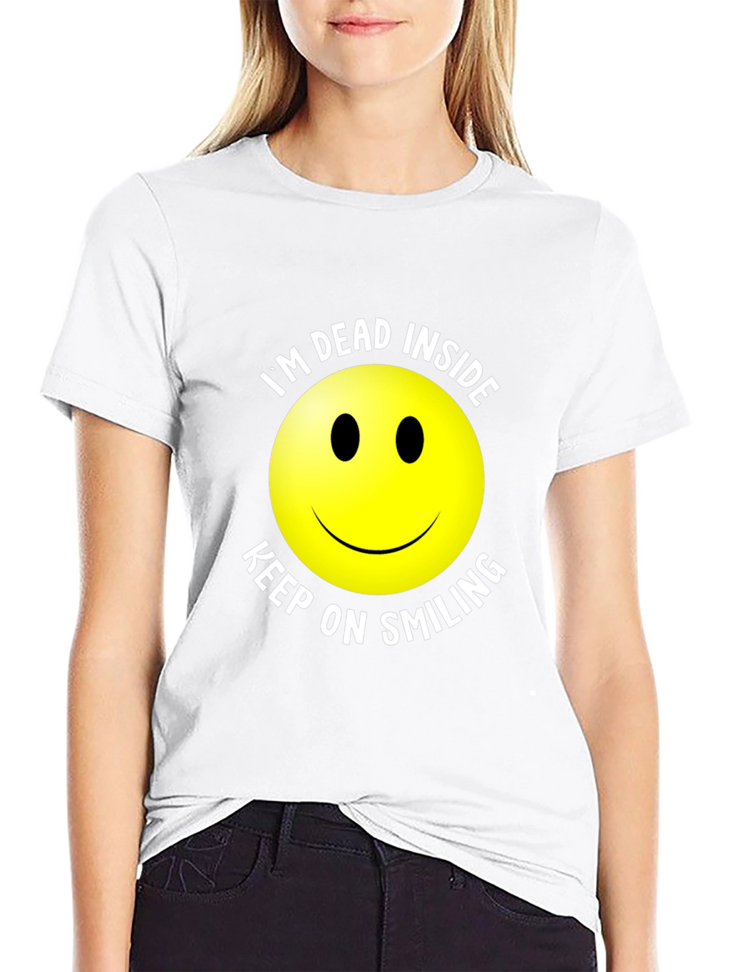 Im Dead Inside Smiley Face Graphic T-Shirt