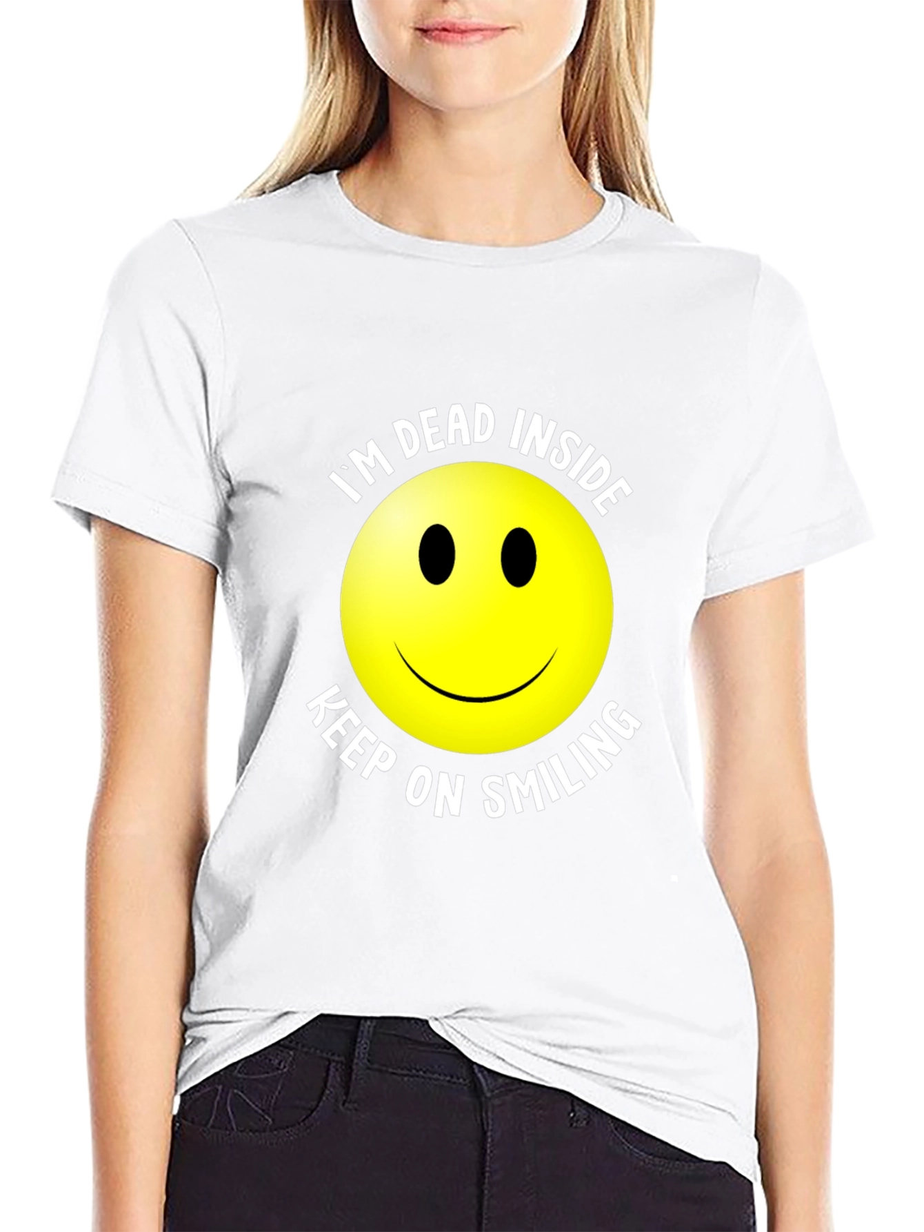 Im Dead Inside Smiley Face Graphic T-Shirt