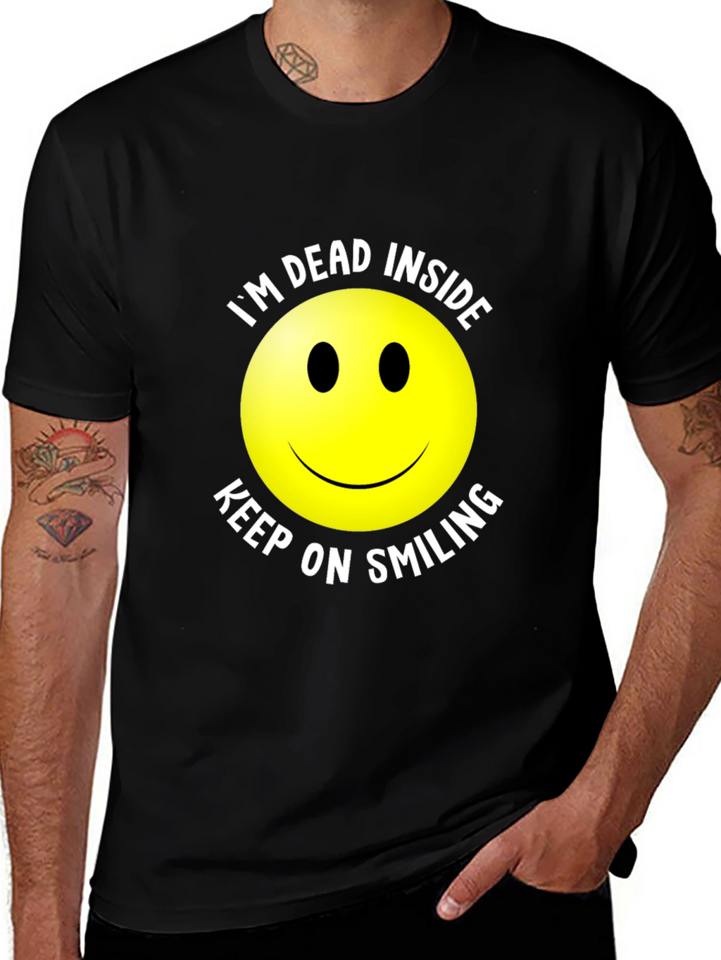 Im Dead Inside Smiley Face Graphic T-Shirt