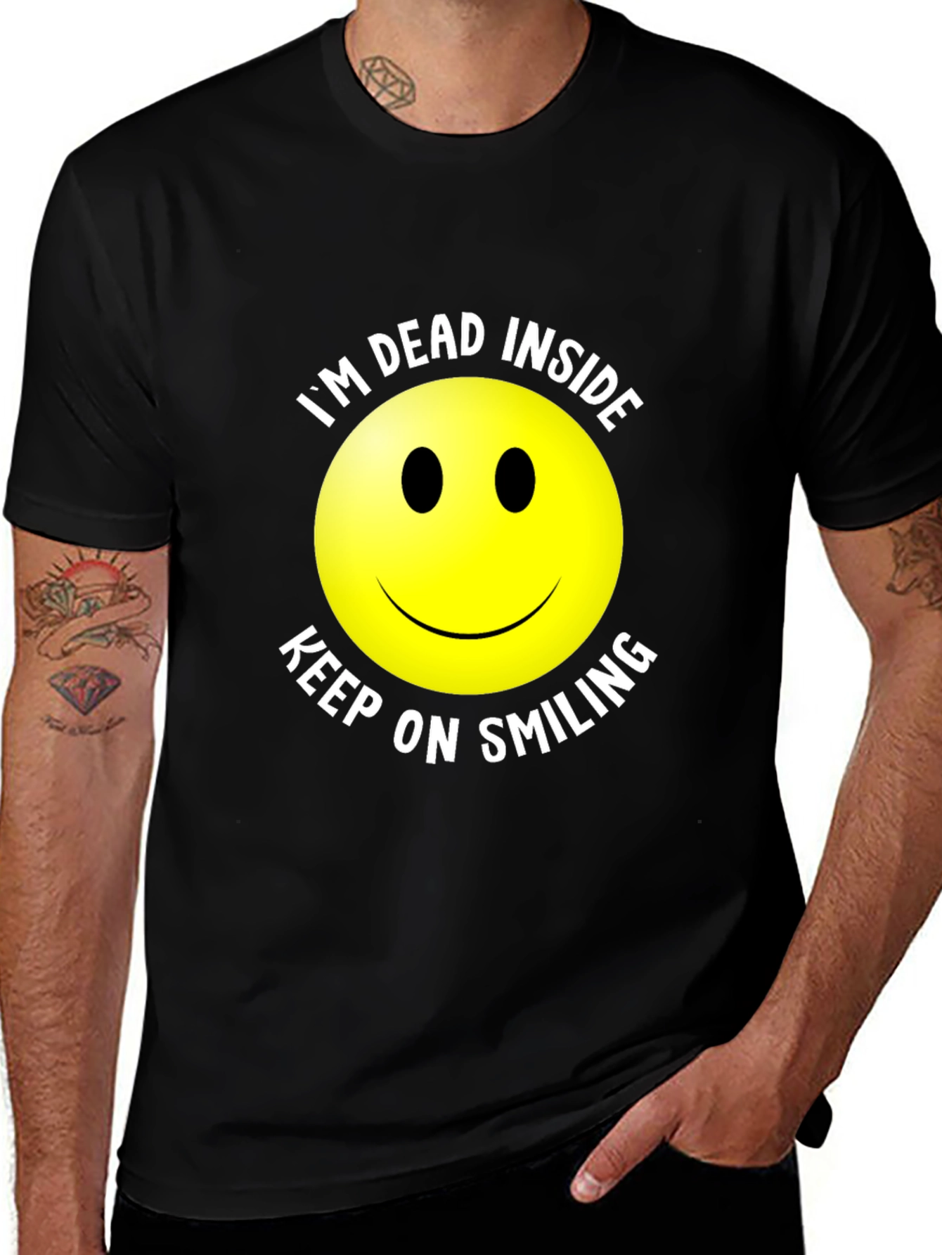 Im Dead Inside Smiley Face Graphic T-Shirt