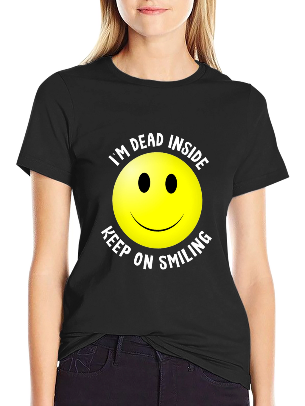 Im Dead Inside Smiley Face Graphic T-Shirt