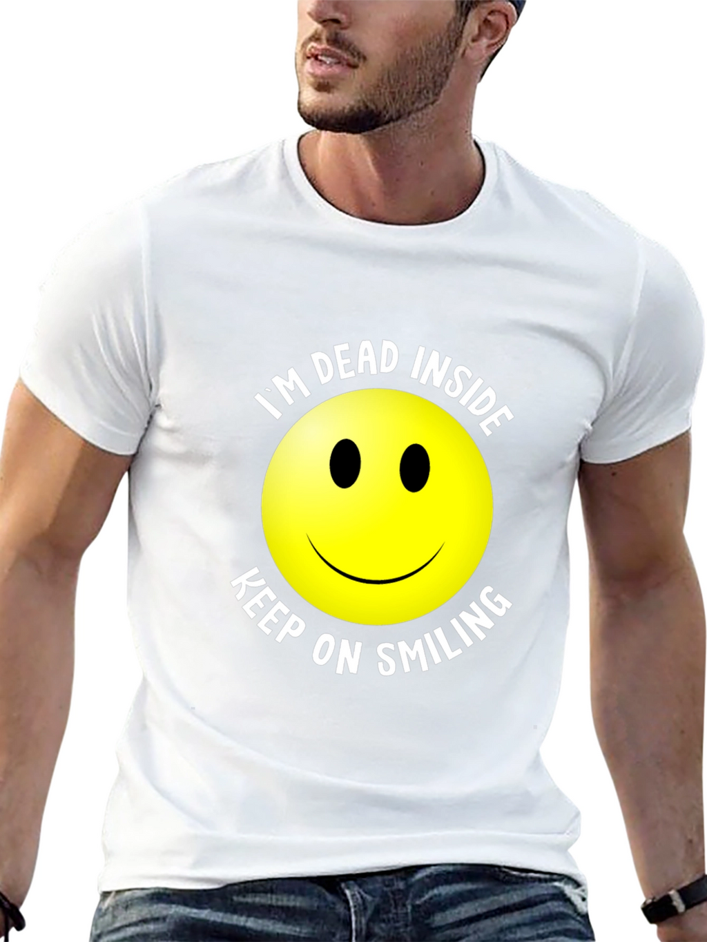 Im Dead Inside Smiley Face Graphic T-Shirt