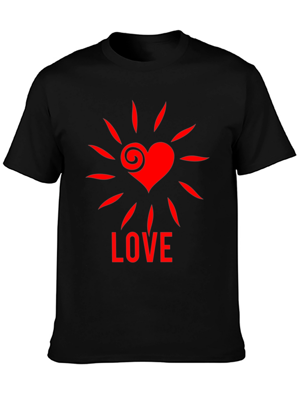Heart Love Graphic Tee - Stylish Black T-Shirt