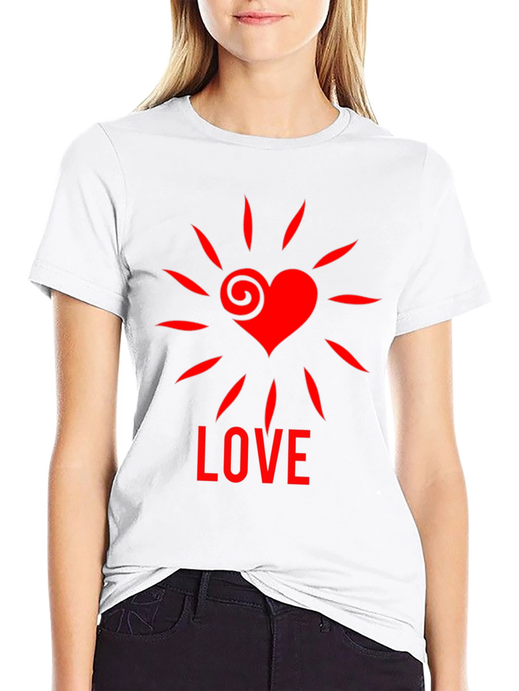 Heart Love Graphic Tee - Stylish Black T-Shirt