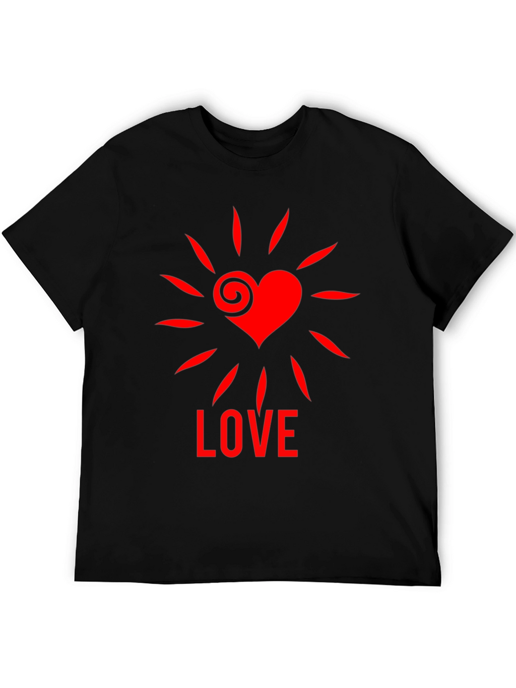 Heart Love Graphic Tee - Stylish Black T-Shirt