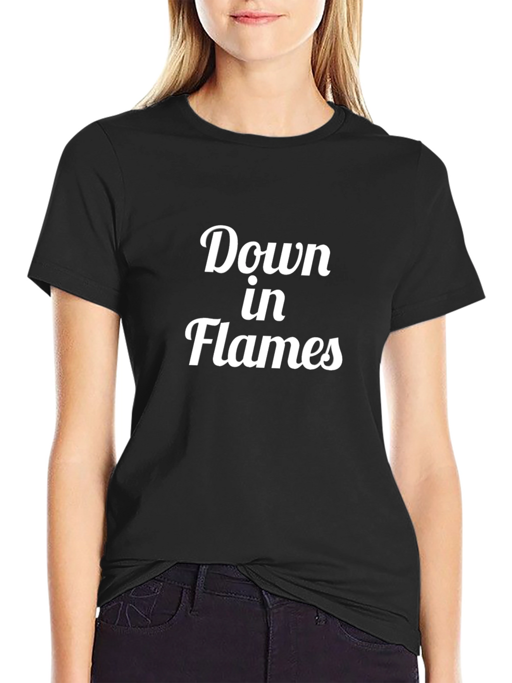 Down in Flames Black Graphic Tee