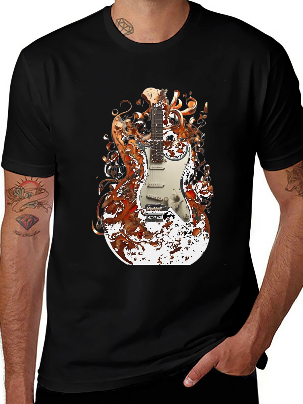 Electric Guitar Graphic Tee - Rocker Style
