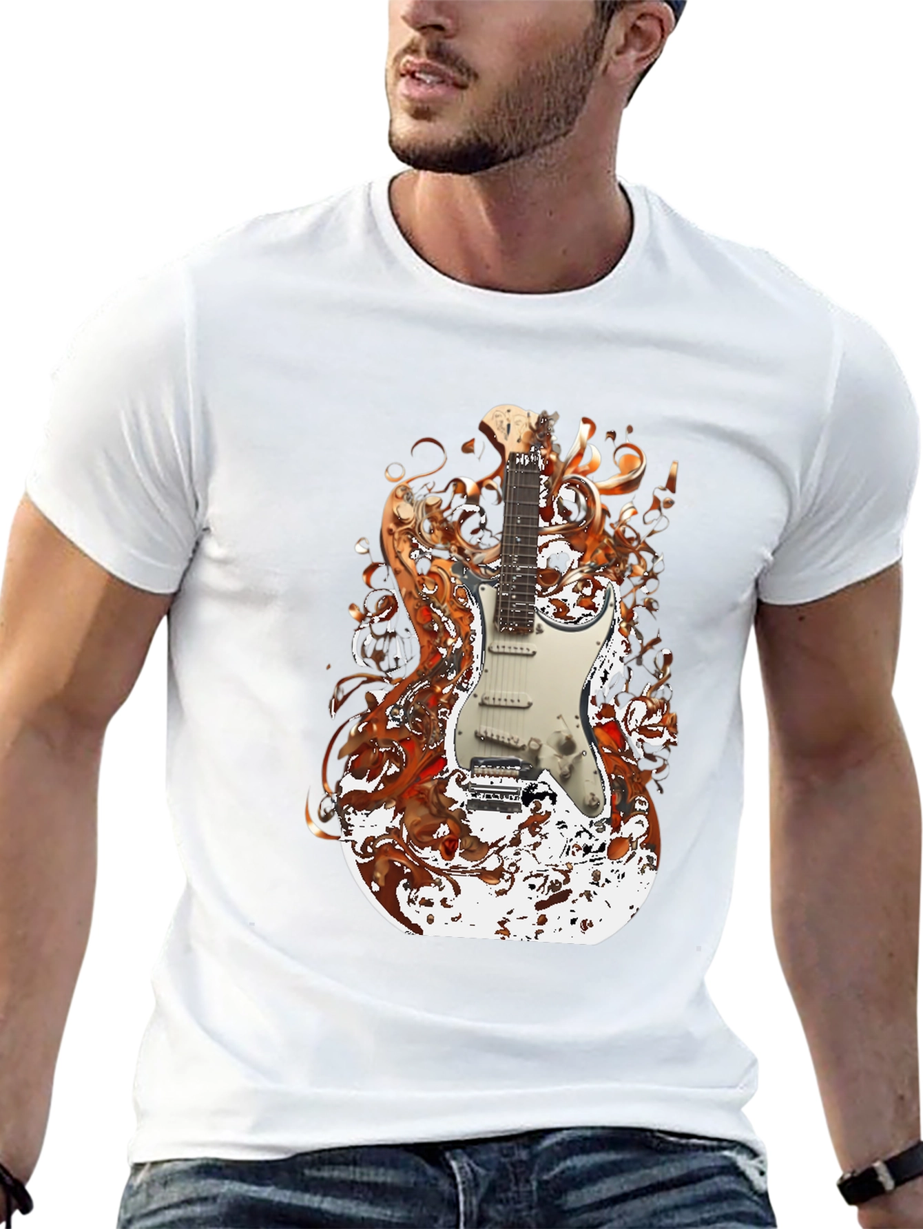 Electric Guitar Graphic Tee - Rocker Style