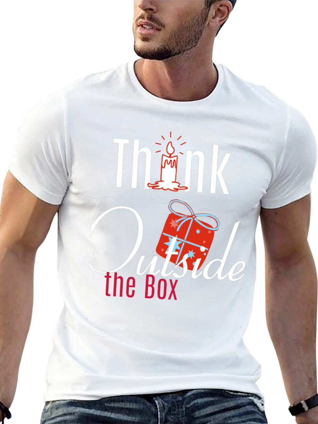 Think Outside the Box Novelty Graphic T-Shirt