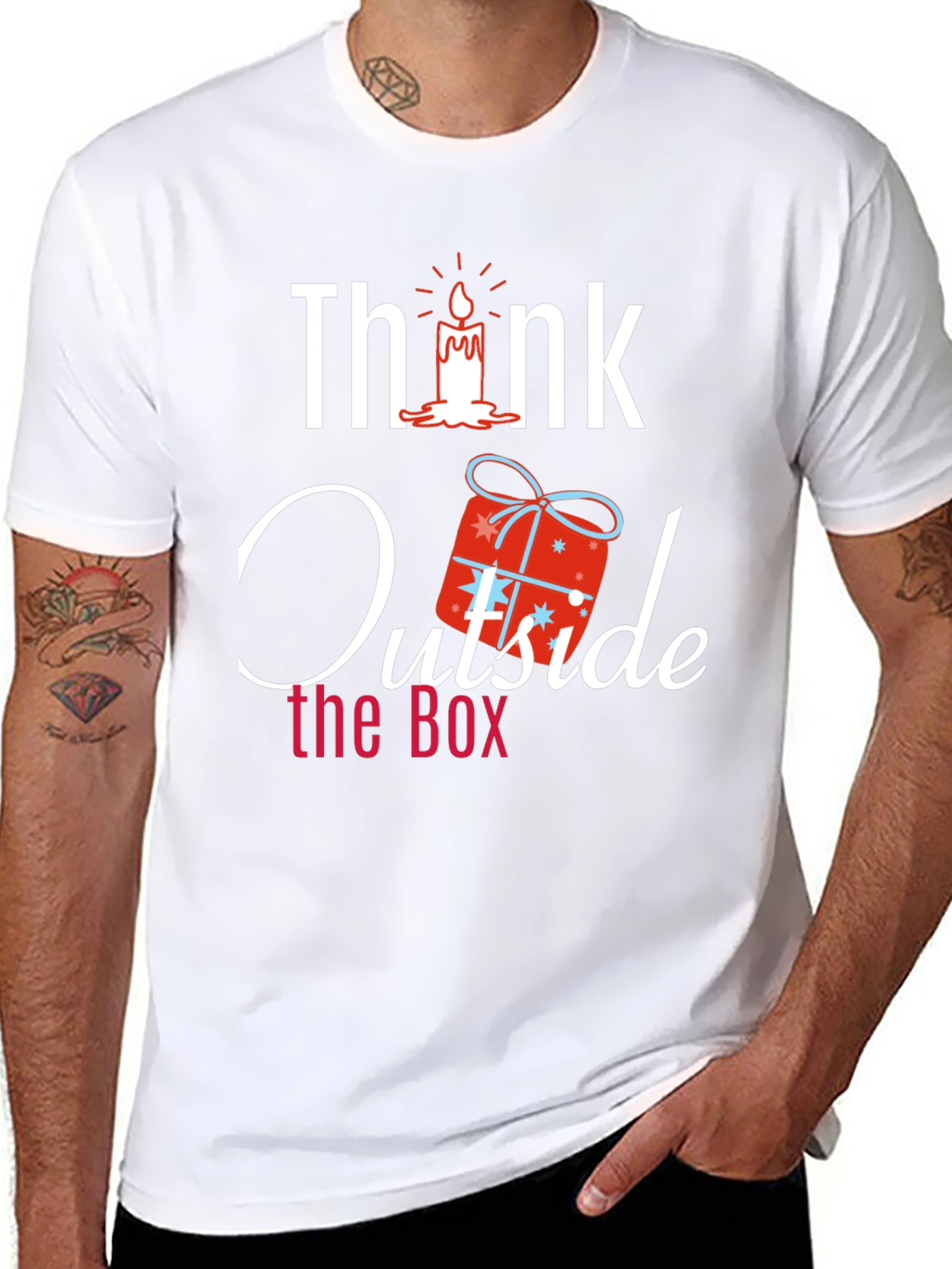 Think Outside the Box Novelty Graphic T-Shirt