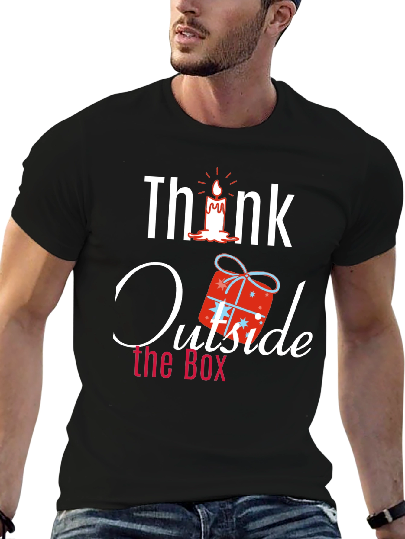 Think Outside the Box Novelty Graphic T-Shirt