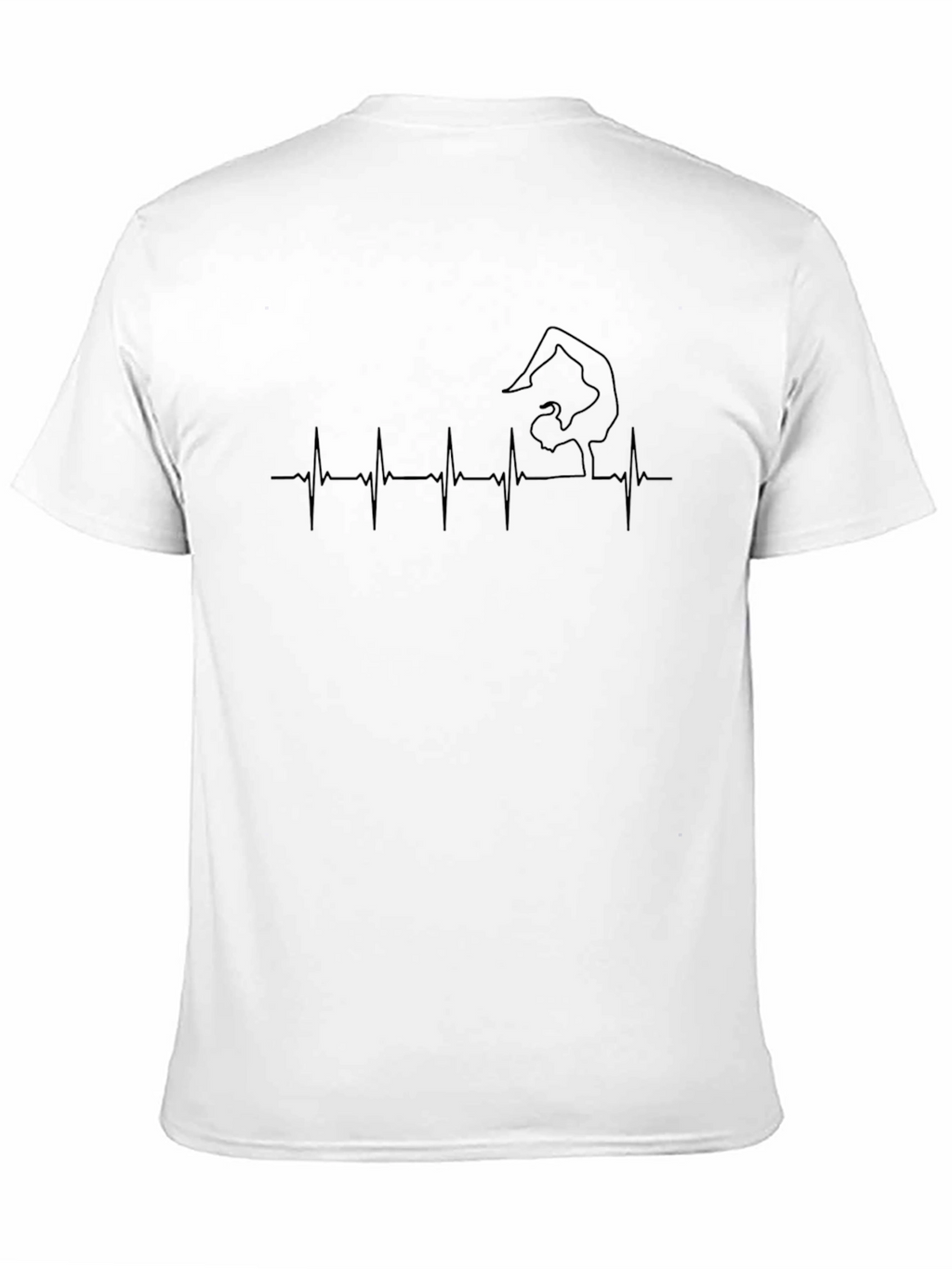 Yoga Heartbeat Tee - Black Cotton T-Shirt