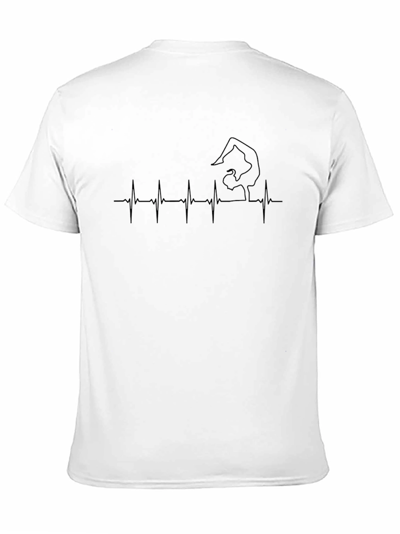 Yoga Heartbeat Tee - Black Cotton T-Shirt