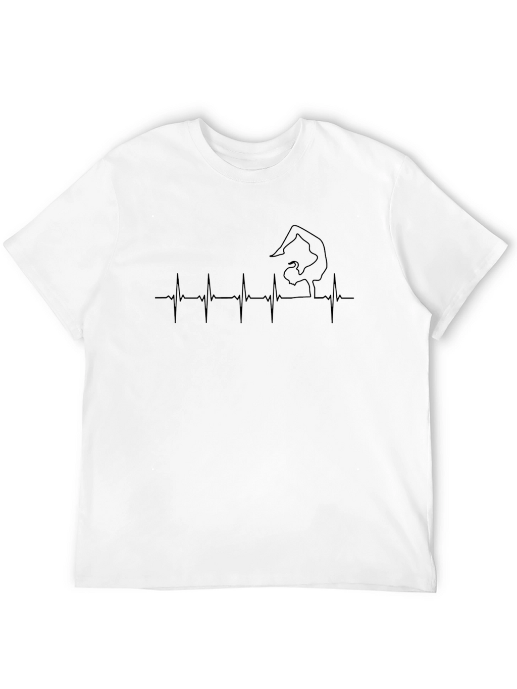 Yoga Heartbeat Tee - Black Cotton T-Shirt
