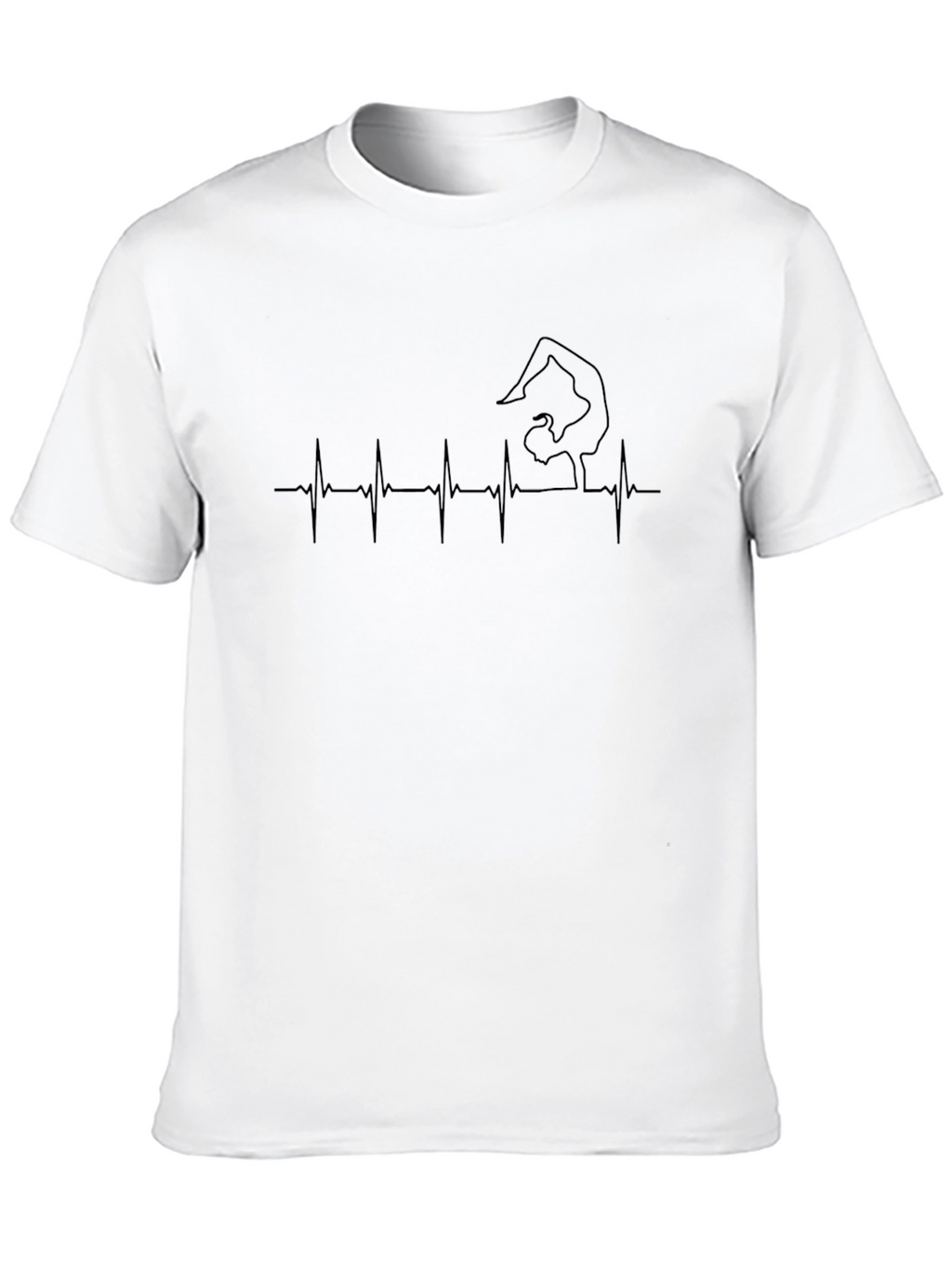 Yoga Heartbeat Tee - Black Cotton T-Shirt