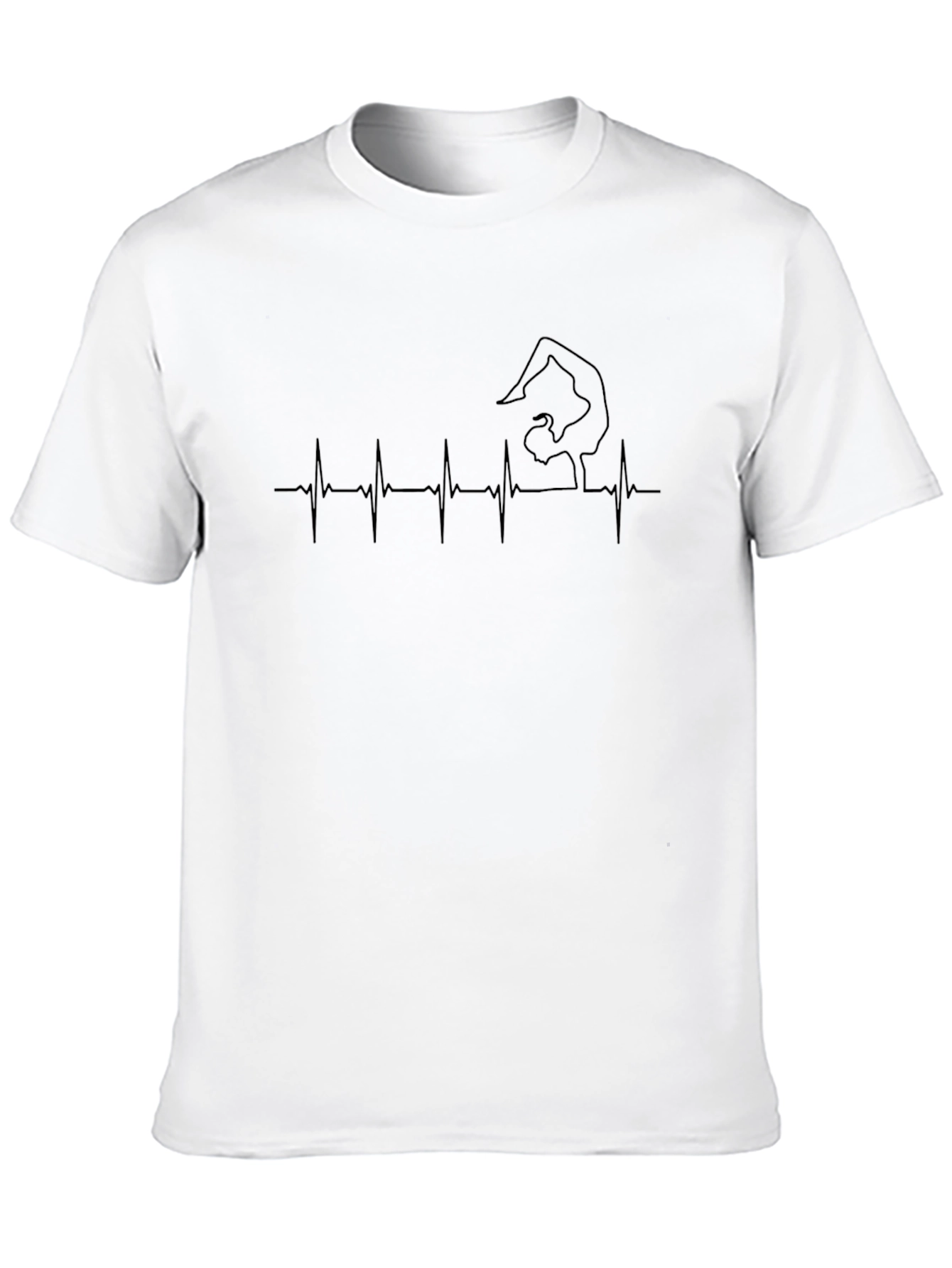 Yoga Heartbeat Tee - Black Cotton T-Shirt