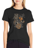 Skeleton Mermaid Tattoo Style Graphic Tee