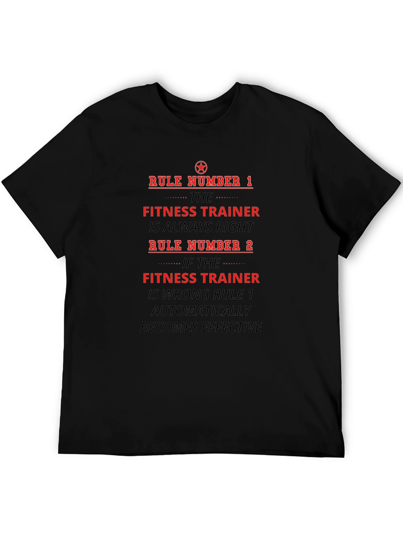Fitness Trainer Rules Funny T-Shirt