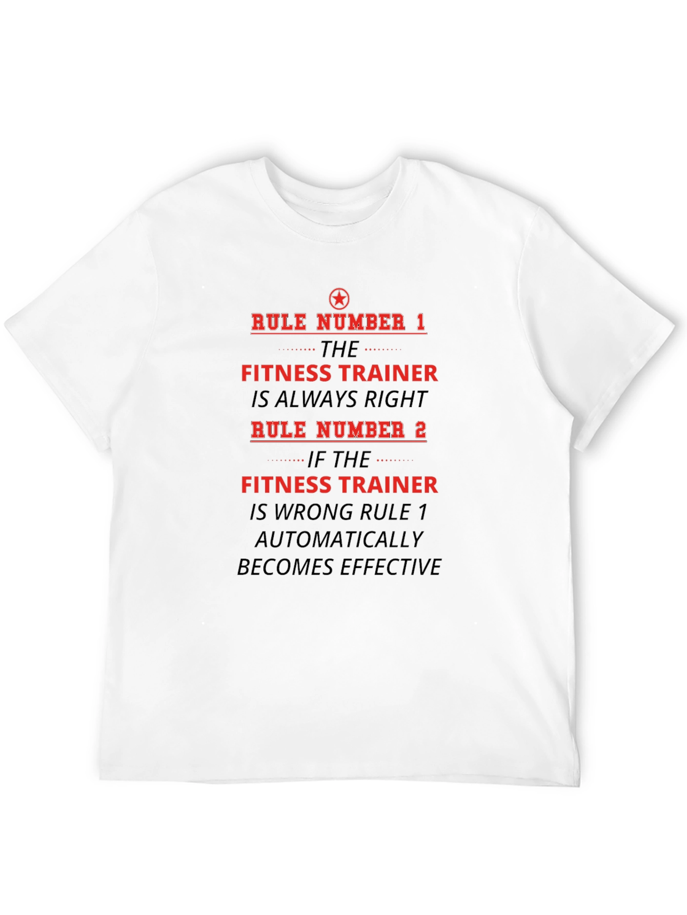 Fitness Trainer Rules Funny T-Shirt