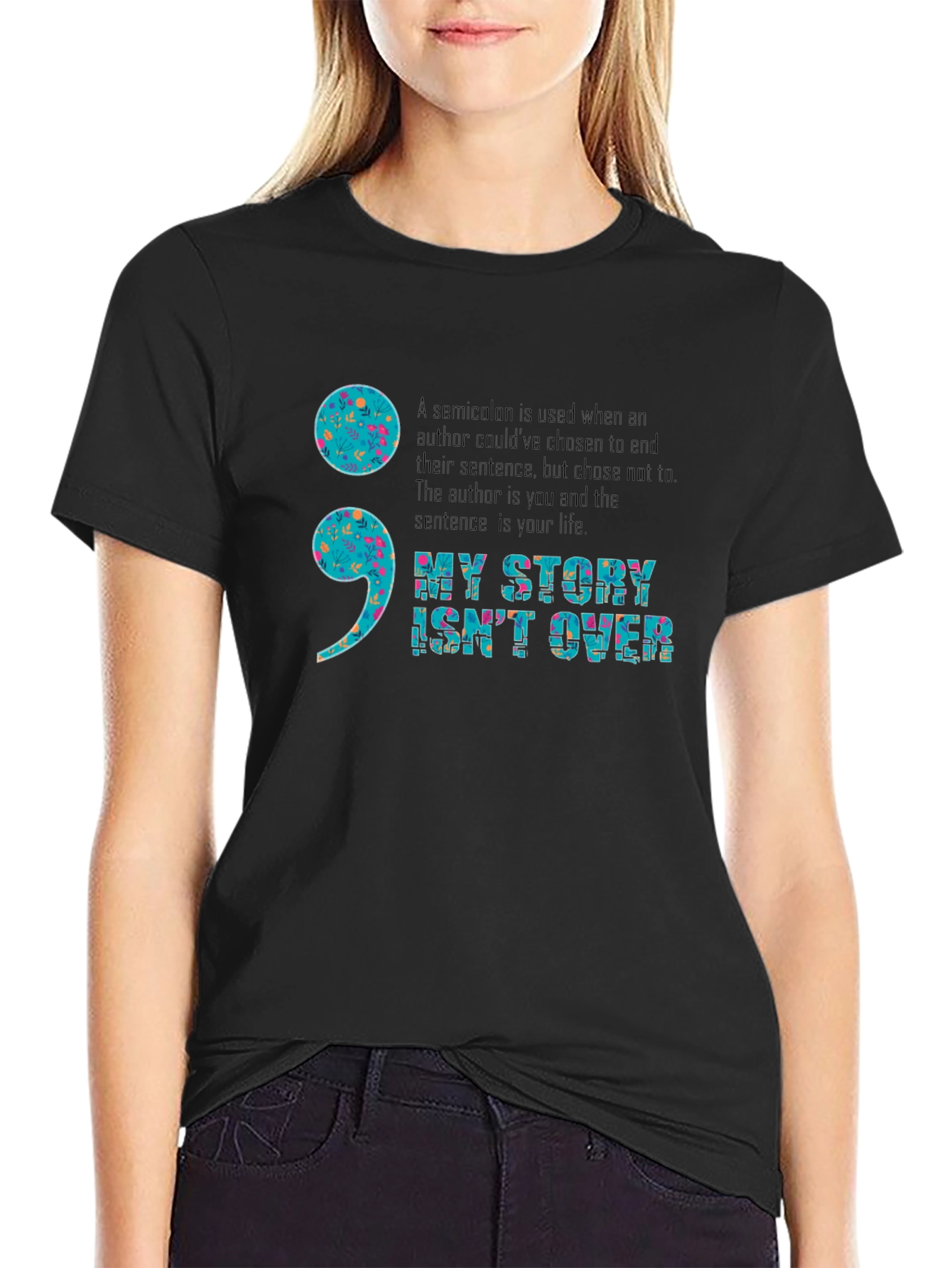 My Story Isnt Over Semicolon Graphic Tee