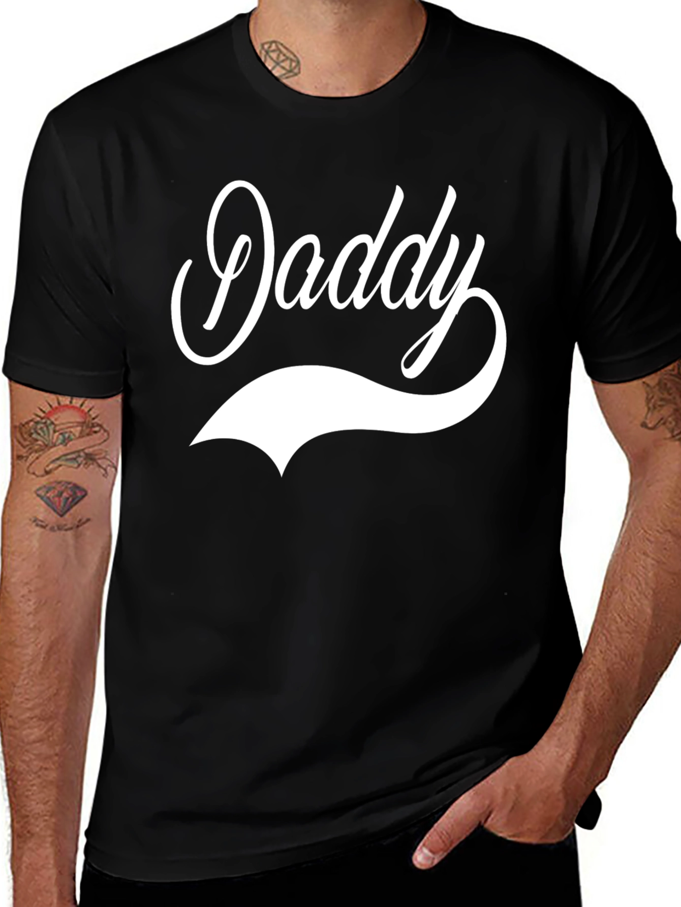 Daddy Graphic Print Black T-Shirt