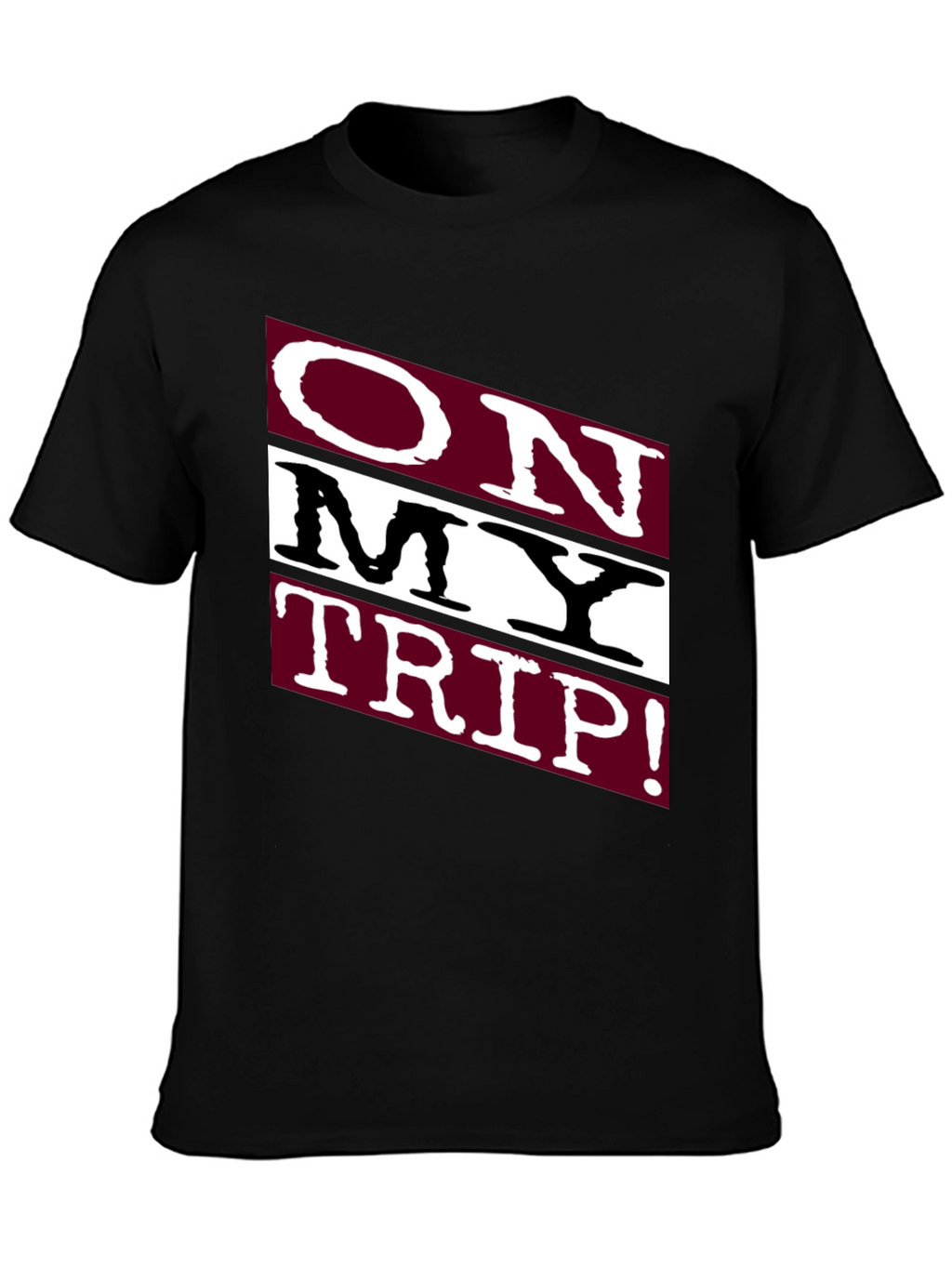 On My Trip! Graphic Tee - Black Cotton T-Shirt