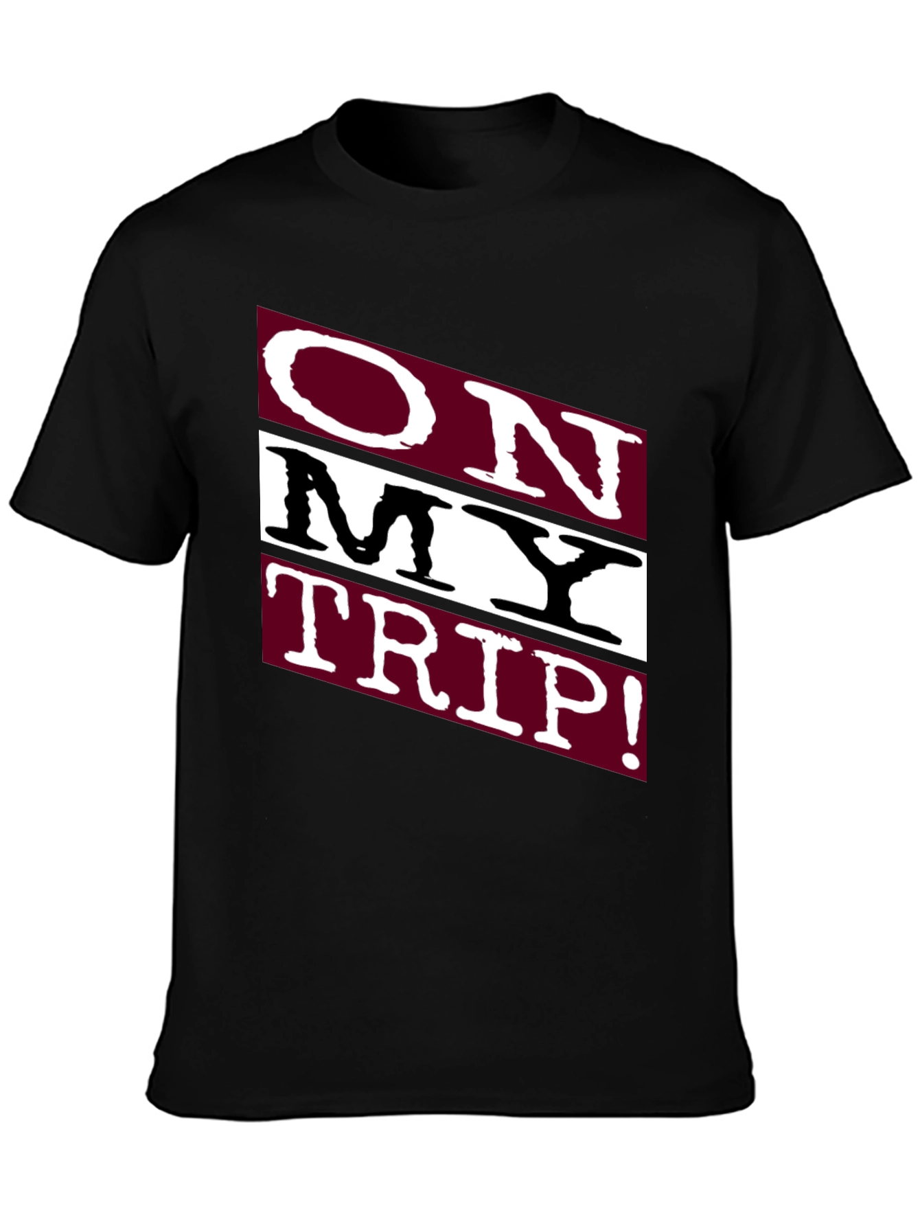 On My Trip! Graphic Tee - Black Cotton T-Shirt