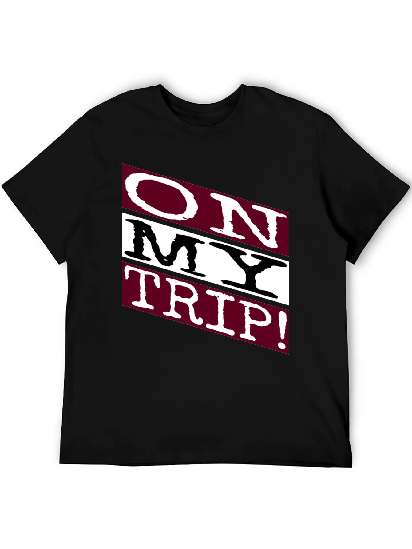 On My Trip! Graphic Tee - Black Cotton T-Shirt