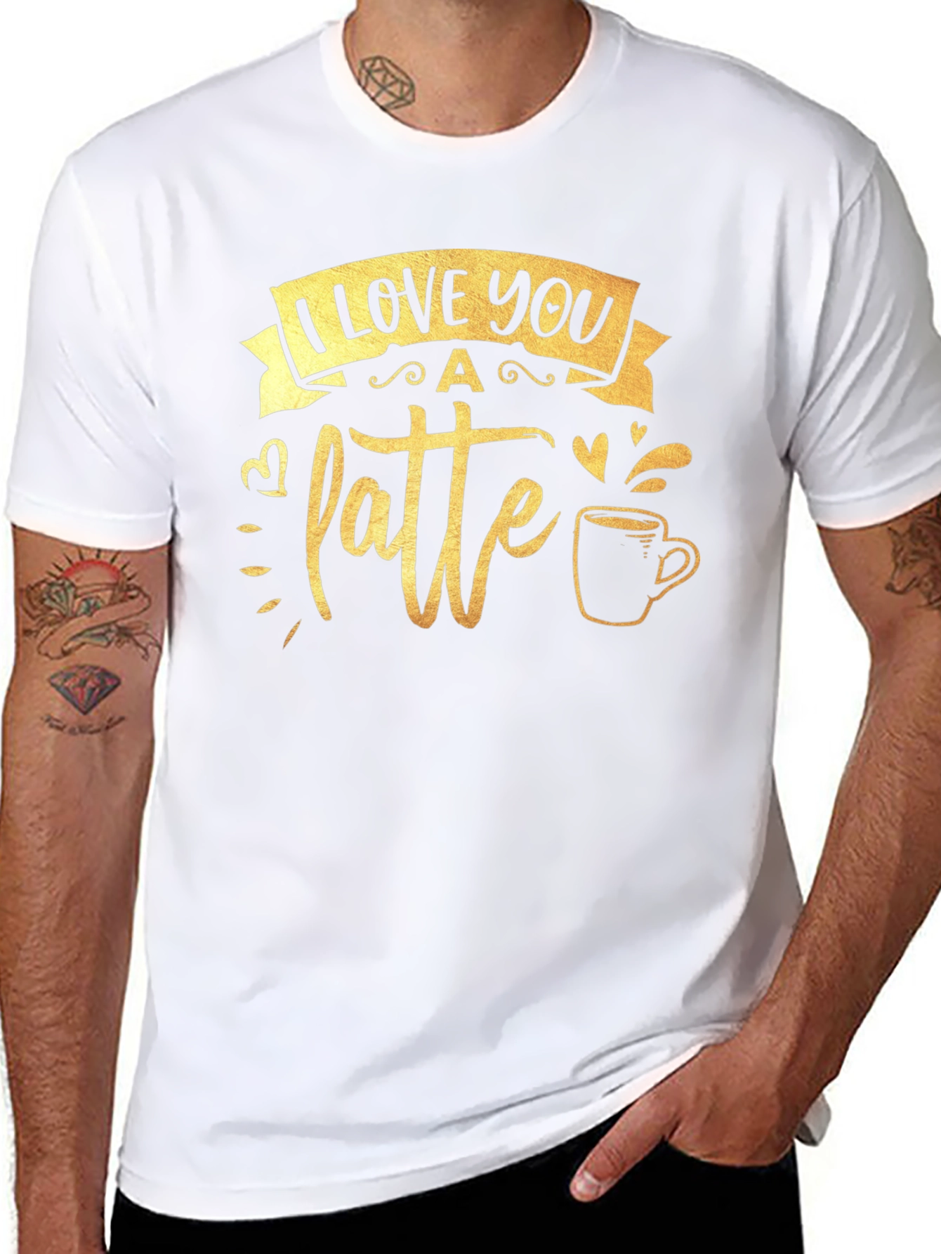 I Love You A Latte Black Graphic Tee