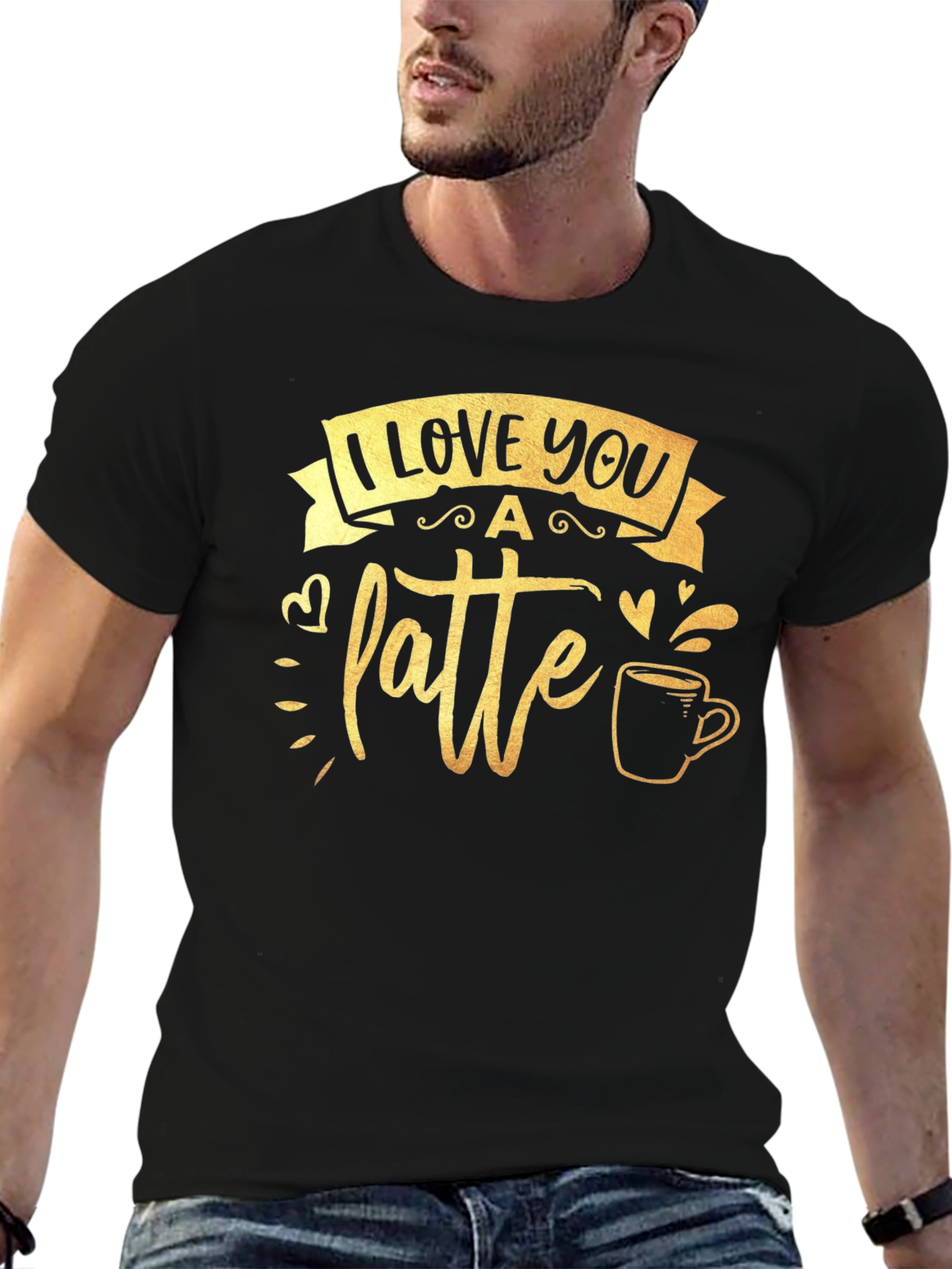 I Love You A Latte Black Graphic Tee