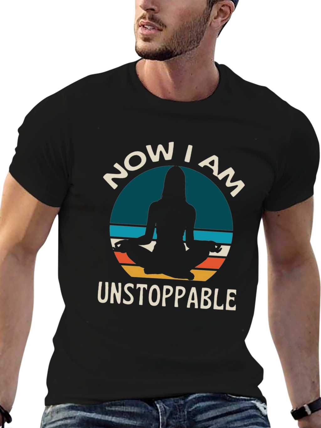 Unstoppable Yoga T-Shirt - Meditating Silhouette Design