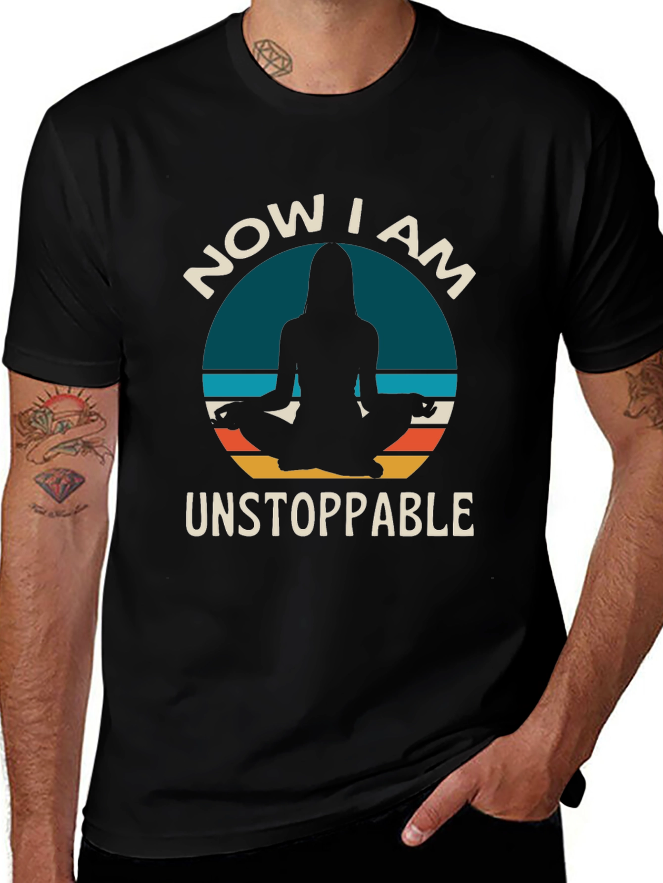 Unstoppable Yoga T-Shirt - Meditating Silhouette Design